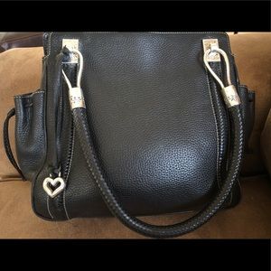 Brighton pebbled black leather shoulder bag